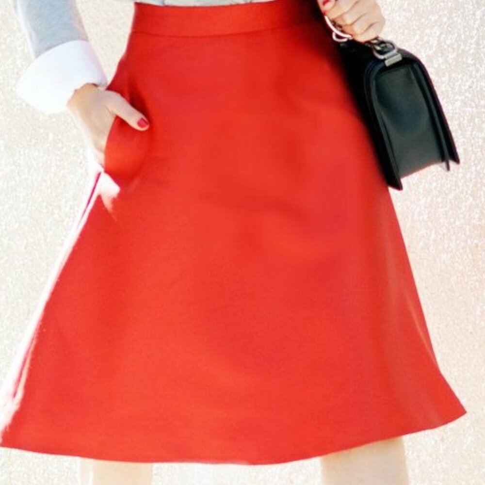 NWT J.Crew Red A-line Skirt